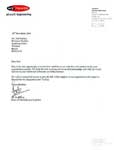My Travel letter of testimonial